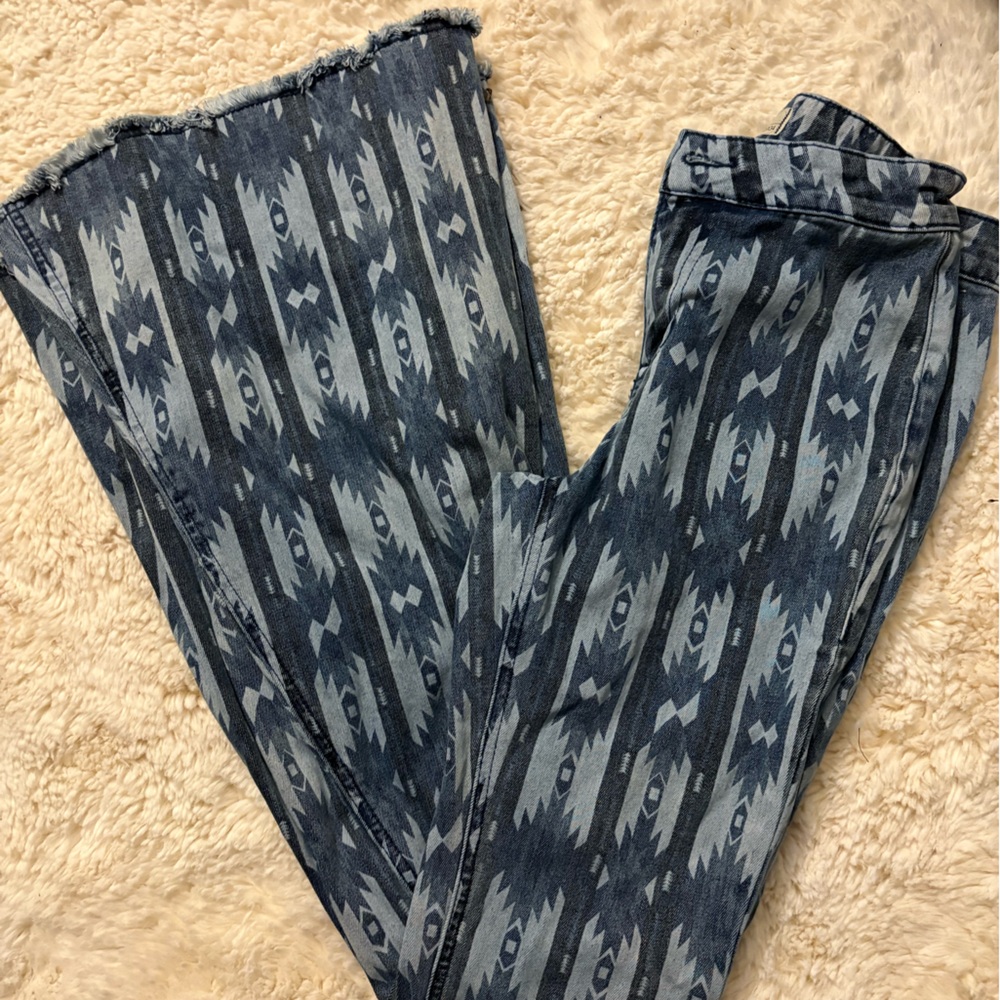 Rock & Roll Aztec Flare Jeans